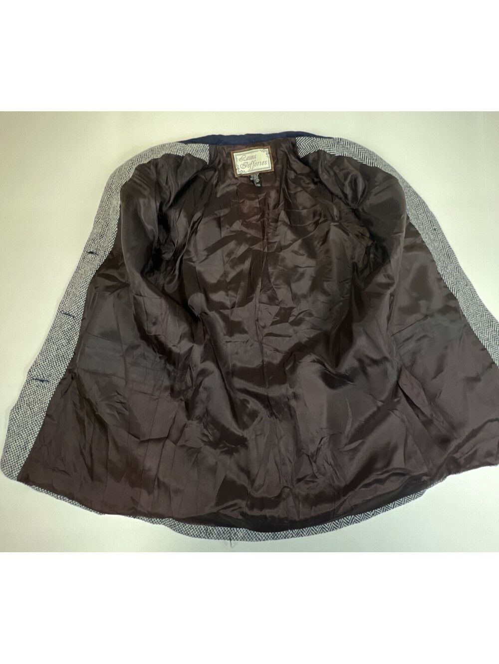 Laura Jefferies Wool Blend Herringbone Blazer Jacket Womens Small Vintage USA - Picture 5 of 9